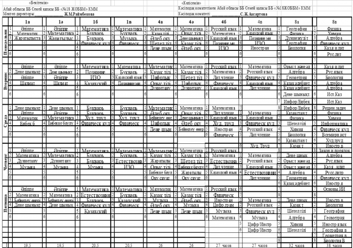 Расписание уроков 2026-2027